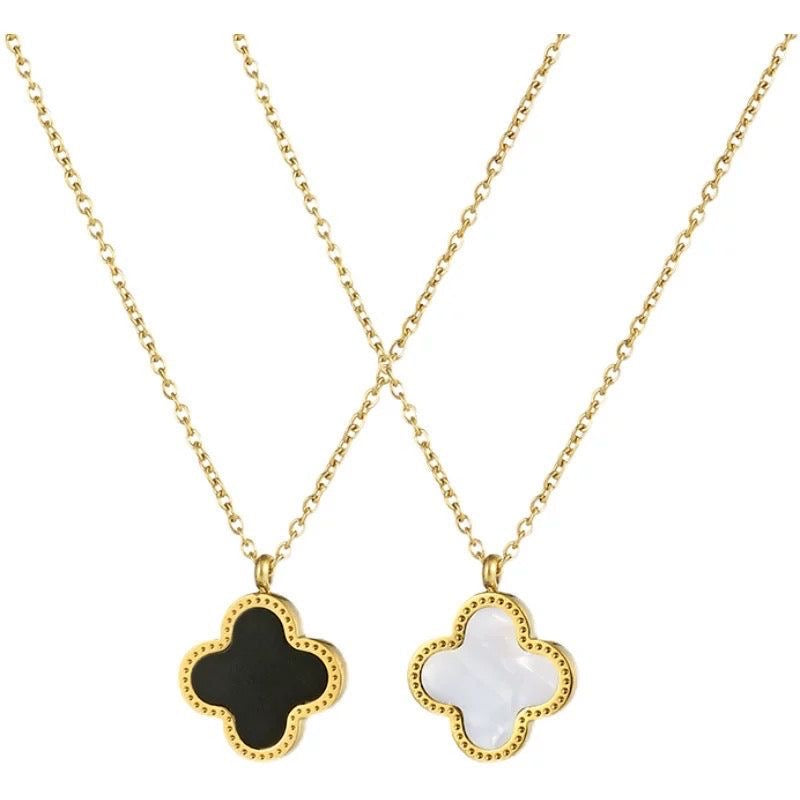 Van Cleef Double Sided Clover Necklace