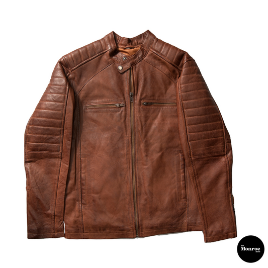 Rusty Brown Leather Jacket - The Monroe - PK